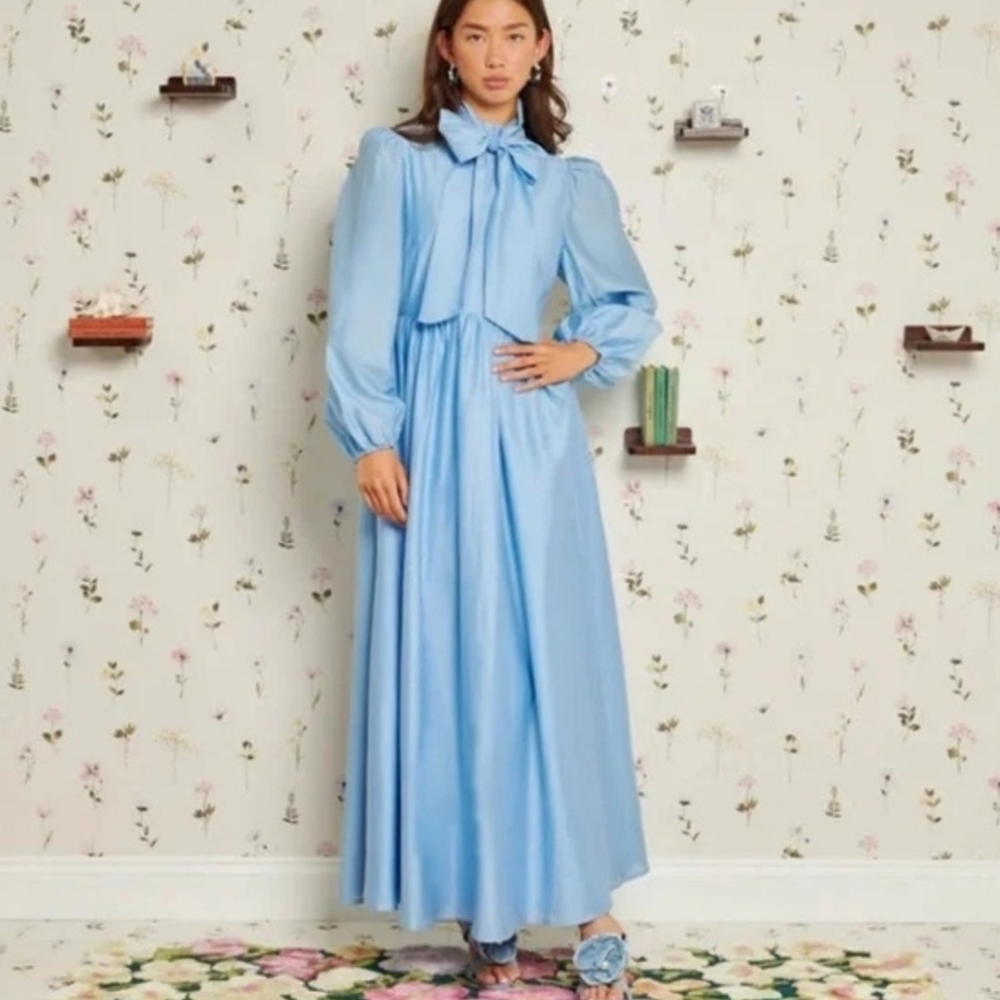 Sister Jane Knickknack Blue Bow Midaxi Dress